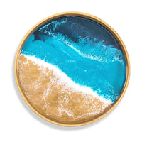 Round Bamboo Serving Tray | Ocean Vibes