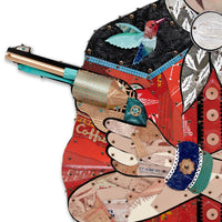 Vaquera (Hummingbird) Cowgirl | Original Metal Sculpture