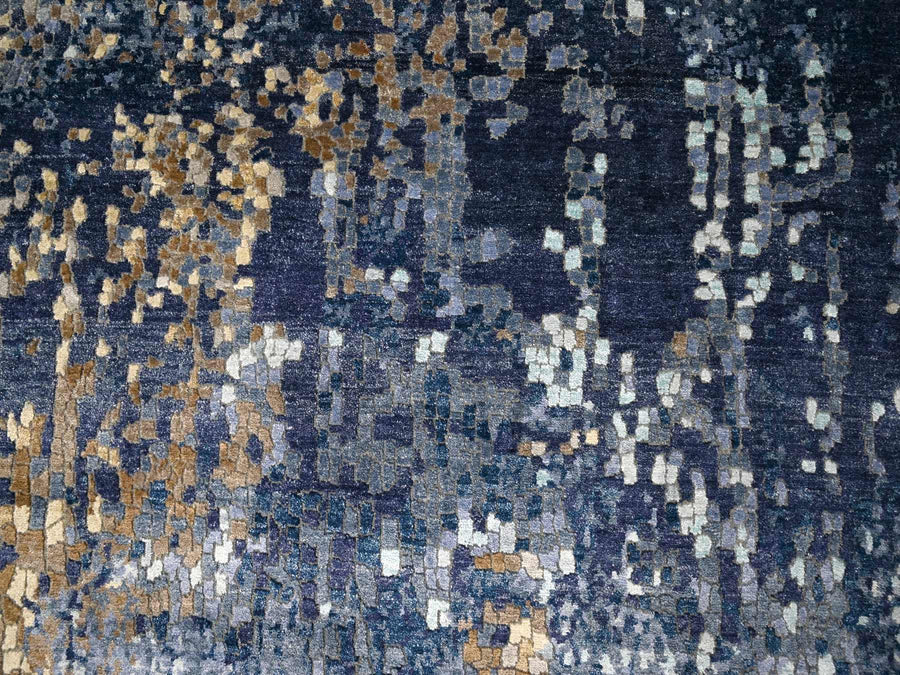 8'0" x 9'9" | Blue Gold Mosaic | Wool & Silk | 210000023745