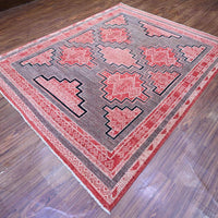 7'10" x 9'4" | Red Peshawar Geometric | Wool | 210000023748