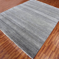 8'0" x 10'2" | Ash Grey Grass | Wool and Silk | 26875