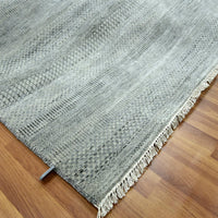 8'0" x 10'2" | Ash Grey Grass | Wool and Silk | 26875