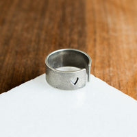 Adjustable | Open Heart Medium Ring | Silver