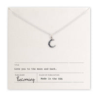 Love You to The Moon Necklace | Silver