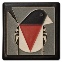 Motawi Rose-Breasted Grosbeak in Grey - 4x4