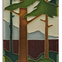 Motawi Spring Pine Landscape Vertical - 4x8