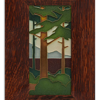 Motawi Spring Pine Landscape Vertical - 4x8