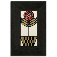 Motawi Checkerpot Rose in Red - 4x8