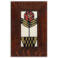 Motawi Checkerpot Rose in Red - 4x8