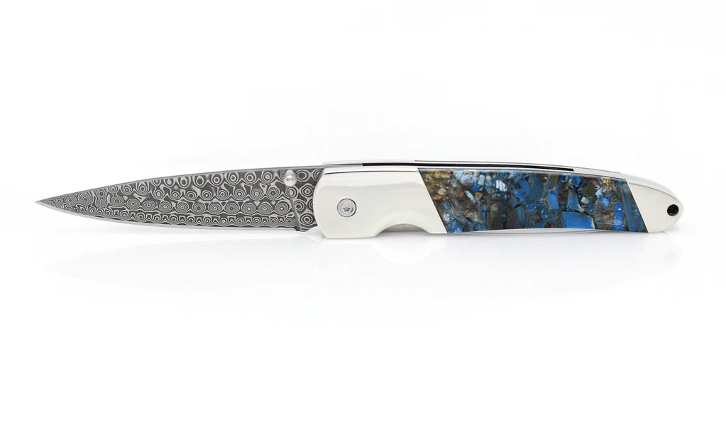 4" Mammoth Tusk Damascus Pocket Knife