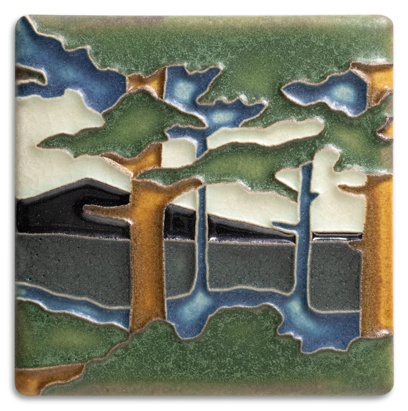 Motawi Pine Landscape Summer Mountain - 4x4 – The Artisan's Bench