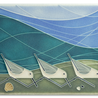 Motawi Beach Birds in Pebble - 6x8 (Discontinued)