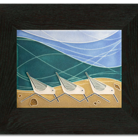 Motawi Beach Birds in Sand - 6x8