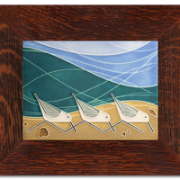 Motawi Beach Birds in Sand - 6x8