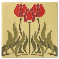 Motawi Tulips in Red - 6x6