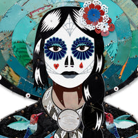 Vaquera (Hummingbird) Cowgirl | Original Metal Sculpture