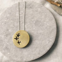 Bird Cutout Brass Necklace
