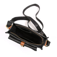 Leather Flight Crossbody Bag | Raven Black
