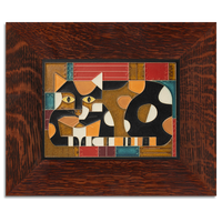 Motawi Crazy Quilt Cat - 6x8