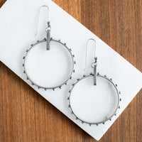 Studded Silver Hoop Earrings no. 2