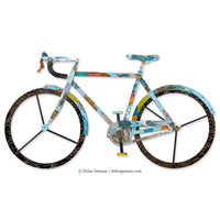 Turquoise Road Bike | Original Metal Sculpture