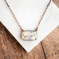 Boulder Opal 18k Rectangle Necklace