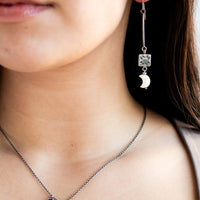 Quilt Pearl Moon Earrings no.1