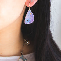 Moth Wings Earrings - Purple