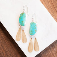 Royston Turquoise Brass Dangle Earrings