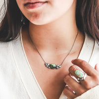 Size 7 | WabiSabi Turquoise + Leaves Ring