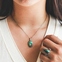 Size 6 | Turquoise Teardrop + Copper Ring