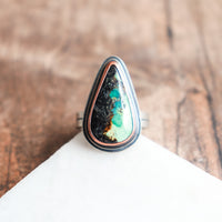 Size 6 | Turquoise Teardrop + Copper Ring