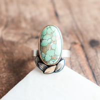 Size 7 | WabiSabi Turquoise + Leaves Ring