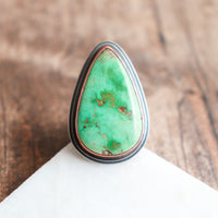 Size 7 | Turquoise Teardrop + Copper Ring