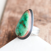 Size 7 | Turquoise Teardrop + Copper Ring