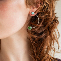 Golden Hills Turquoise & Green Agate Stud Earrings