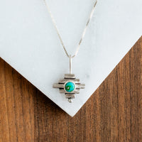 Blue Sonoran Gold Turquoise Four Directions Necklace