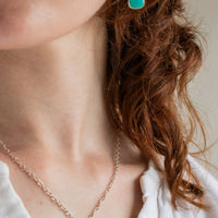 Chilean Turquoise & Brass Sun Dangle Earrings