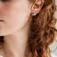 Larimar Square Stud Earrings