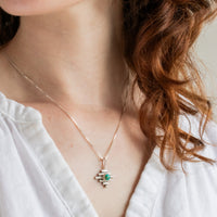 Blue Sonoran Gold Turquoise Four Directions Necklace