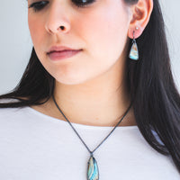 Opal Wood Light Oblong Necklace
