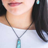 Sea Sediment Jasper Rectangle Necklace