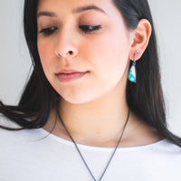 Turquoise Blue/White Drop Earrings