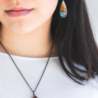 Opal Wood 14k 5 Prong Necklace