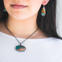 Opal Wood Large Oval Necklace
