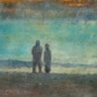 Couple On Beach | 6x8 Encaustic