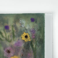 Yellow and Pink Wildflowers | 6x8 Encaustic