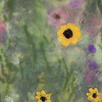 Yellow and Pink Wildflowers | 6x8 Encaustic