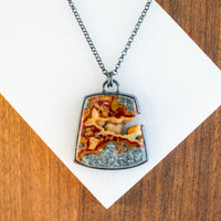 Trapezoid Marcasite Plume with Drusy Necklace