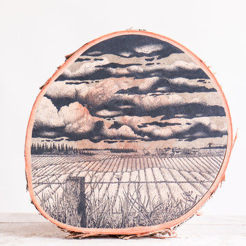 Farmscape | Drawing on Wood